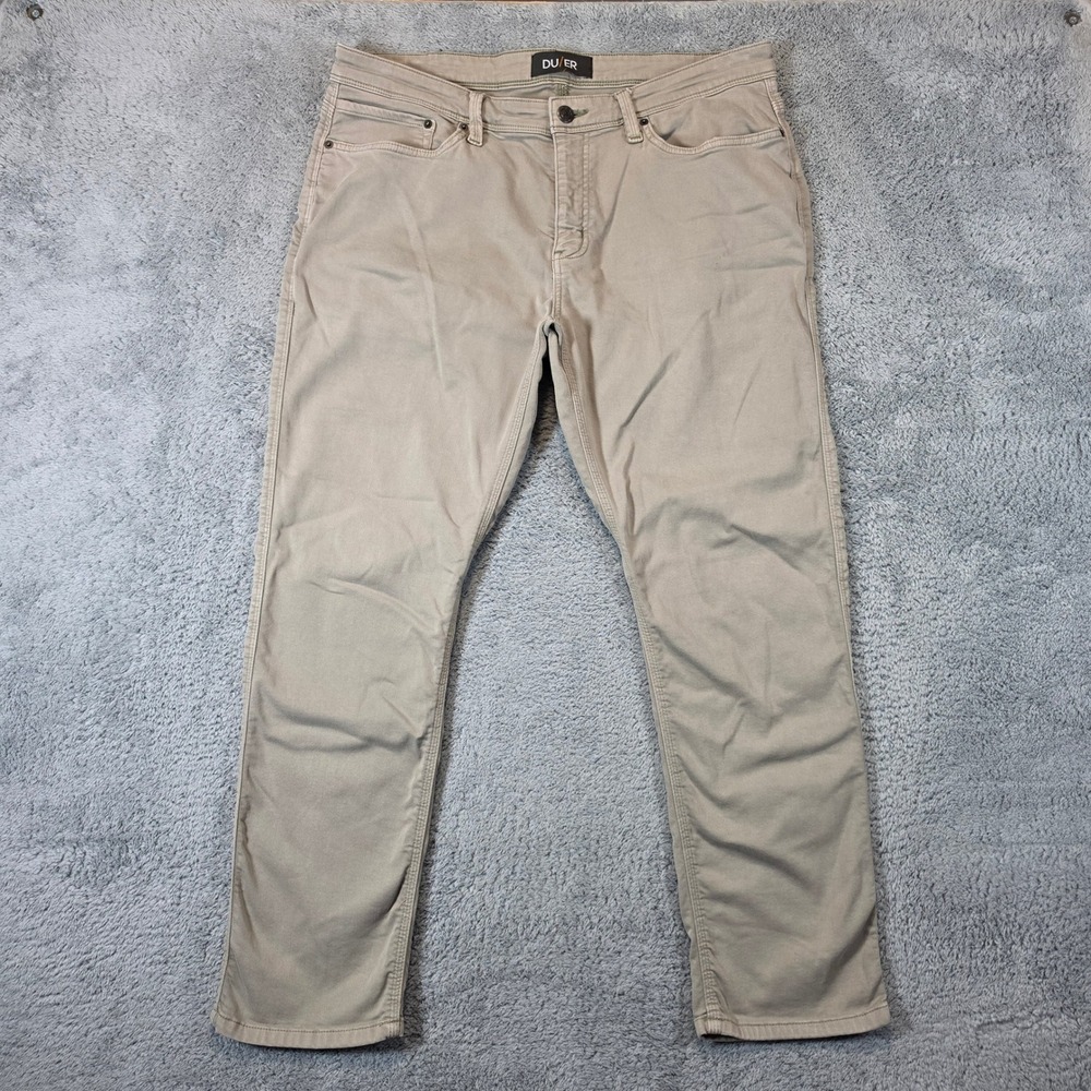 DU/ER N2X Relaxed Taper Pants Mens 38x30 Beige Performance Cotton Tencel Stretch